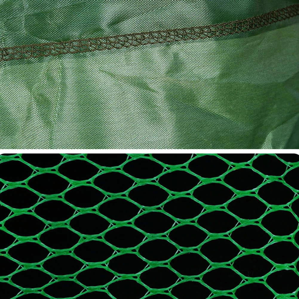 Nylon Fishing Mesh Net Foldable Fish Basket Live Fish Trap Cage Net Waterproof Gluing Coating SUS Ring Cage Fishing Accessories