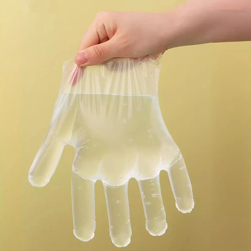100/200PCS Disposable Plastic Gloves Multifunctional Individually Packaged PE Gloves Kitchen Restaurant Cooking Cleaning Tools