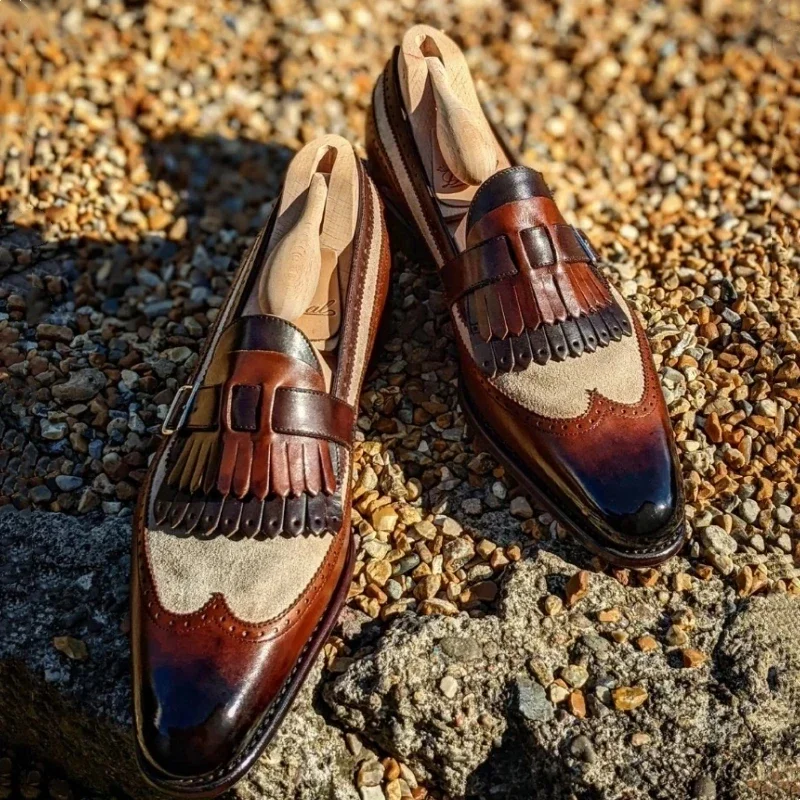 Men Fashion Classic Lefu Shoes Pointed Metal Buckle Party Office Business Block Shoes Size 38-46 Men