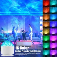 Aurora Borealis Starry Sky Rotating Projector with Remote Control LED Galaxy Night Light 16 Color-Changing Light Effects USBPlug