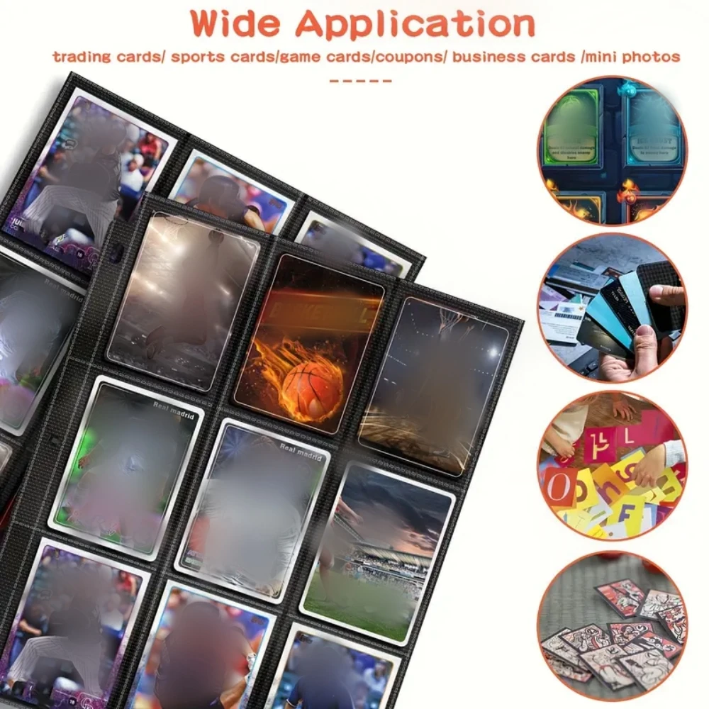 50 Pc 9 Pocket Page Protector Trading Card Sleeves Pages Baseball Pages For 11 Ring Binder Card Sheets For Standard Size Cards