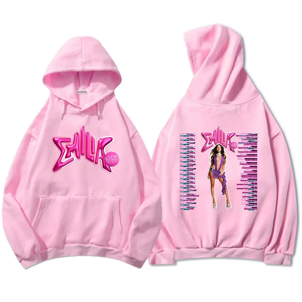 Emilia Mernes MP3 Hoodies Winter Long Sleeve Hooded Pullovers Men Clothes Fleece Pocket Singer Graphic Sweatshirts Print Hoody 3