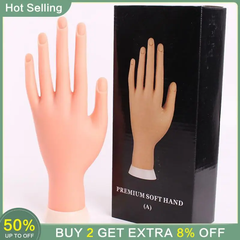 

Nail Art Practice Adjustable Training Plastic Hand For Nail Art Fake Nail Art Practice Hand Popular Soft Plastic Model Hand