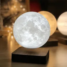 

LED Night Lamp Levitating Creative 3D Touch Magnetic Levitation Moon Lamp Night Light Rotating Moon Floating Lamp Birthday Gifts