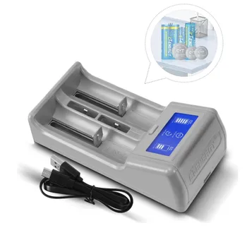 Caricabatteria intelligente AA/AAA/18490/18350/17670/17500 Caricabatterie per batterie a bottone LIR2450/LIR2032 a ricarica rapida per litio/NiMH/NiCD