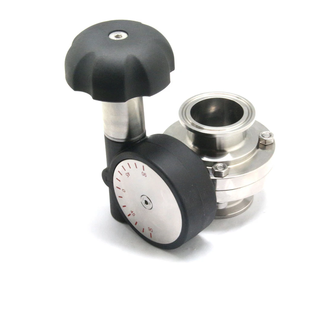 Sanitary Fine Turning Tri Clamp Butterfly Valve Micro Adjust Handwheel