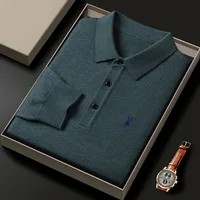 Haute qualité luxe confort tricot manches longues t - shirt hommes automne nouveau Designer marque poney broderie mode Paul classique polo shirt 2