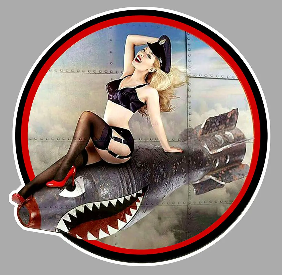 Pinup Bomb Nose Art Ww2 Dub Cox Army Autocollant Sticker Auto Moto Naked Woman Photo Stickers