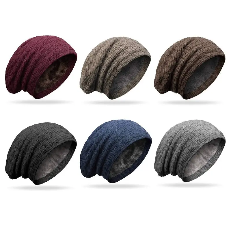 

2XPC Women Men Winter Hat Fashion Knitted Black Gray Hats Fall Hat Thick And Warm And