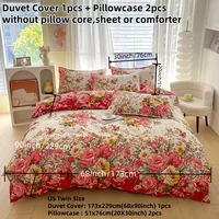 Floral Duvet Cover Set with Zipper Closure - 3 Piece Bedding Set Includes 1  Duvet Cover and 2 Pillowcases 6