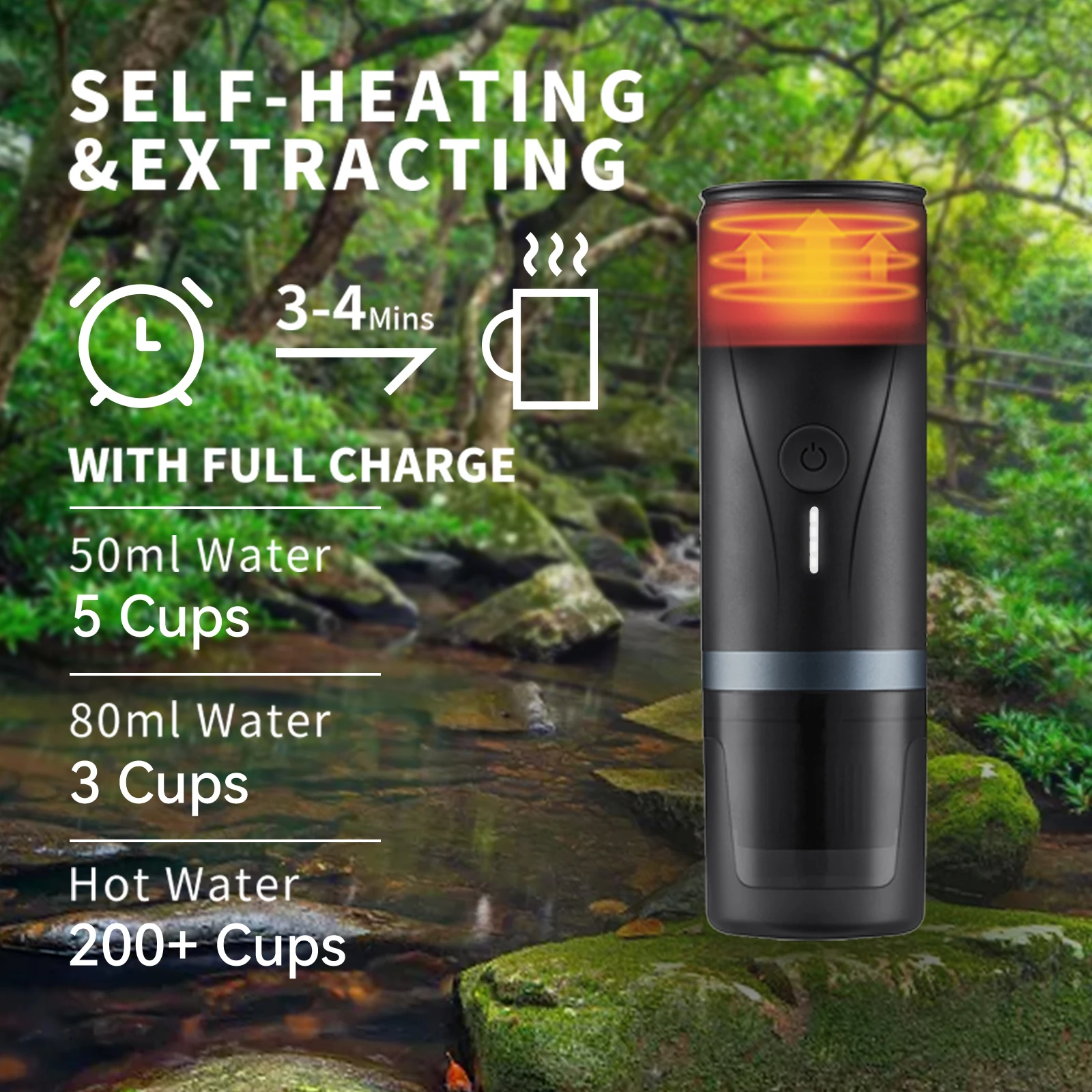 CERA+ Portable Coffee Maker Portable Pod Coffee Maker Mini Automatic Espresso Handpress Pod Portable Coffee Machine 6