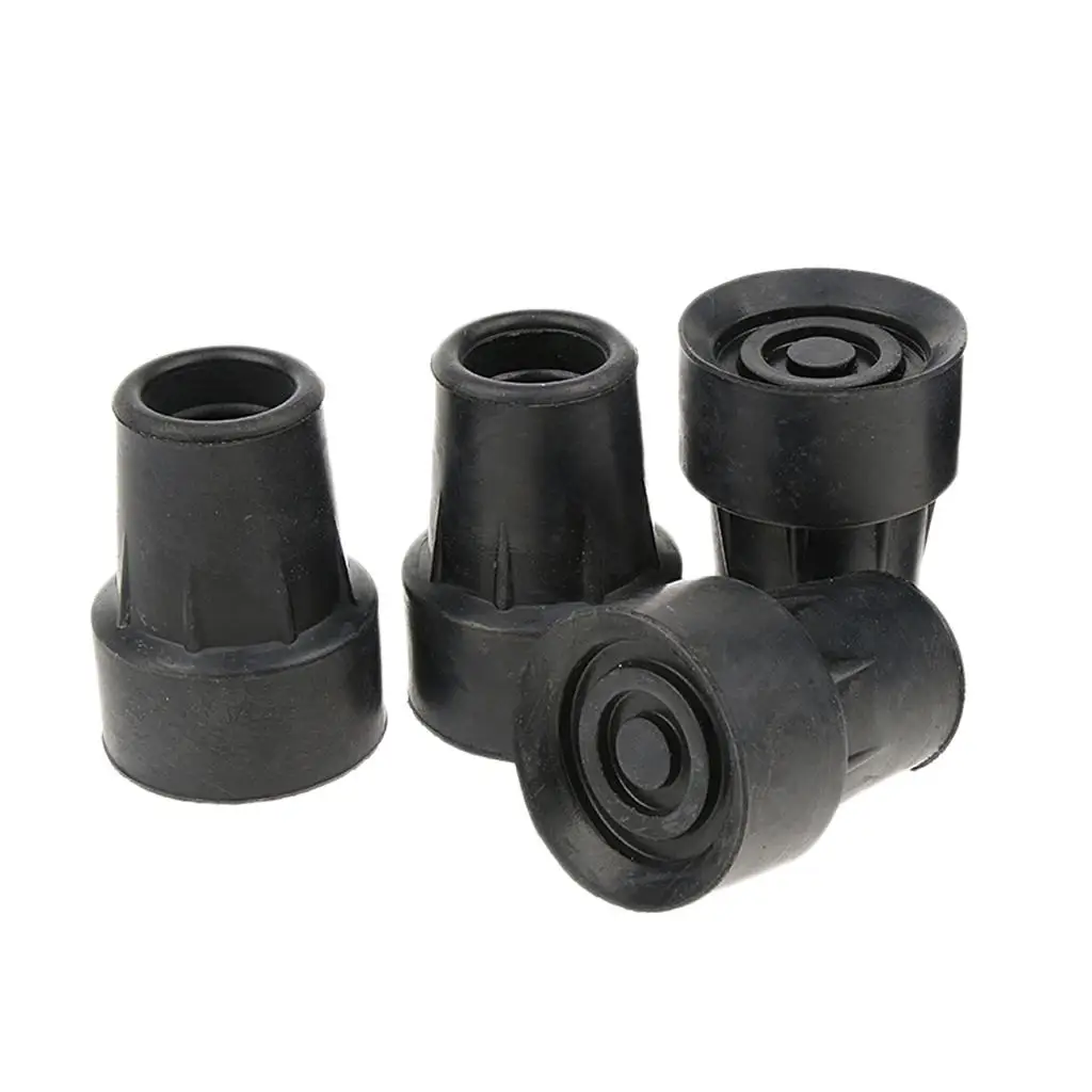 4 Pcs Ferrule Rubber Pads Cane Crutch Anti-skid Bottom End Pad 19mm