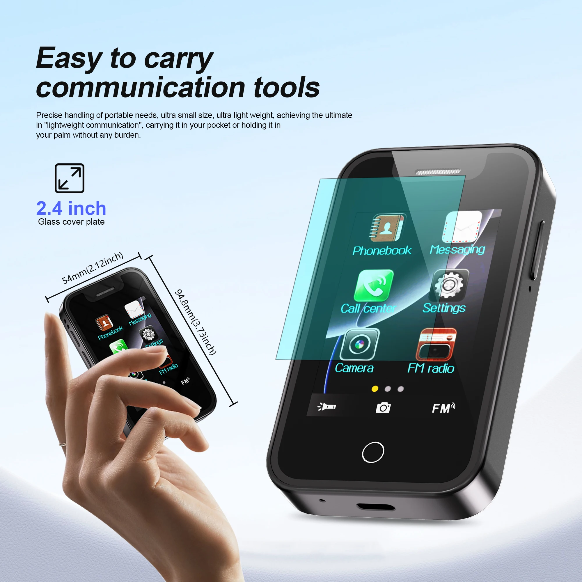 SERVO BM16 PRO Mini Feature Mobile Phone Dual SIM 2.4" Touch Display Call Recording Flashlight FM Radio 2G GSM Small Cellphones