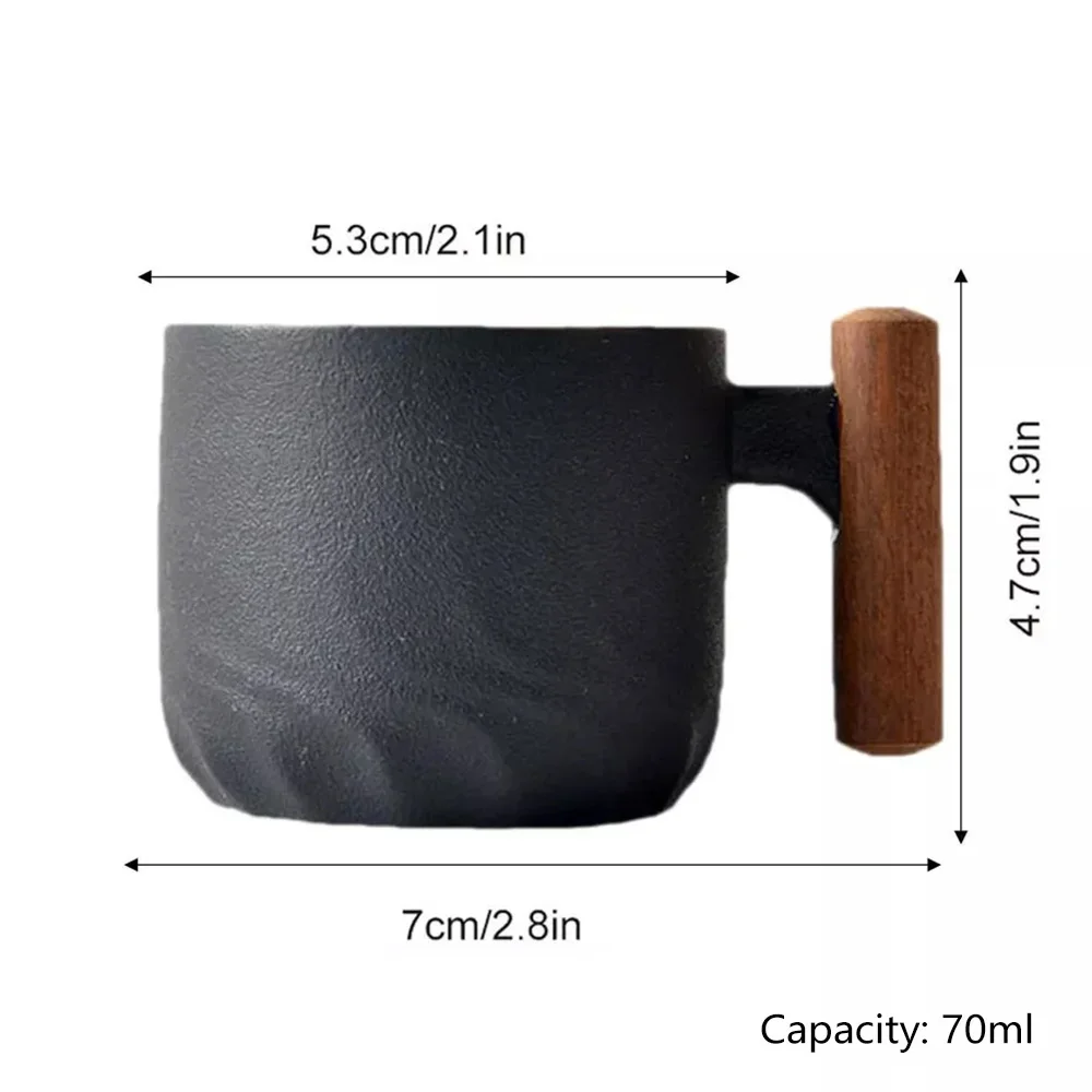 Tea Cup Coffee Mug Coffee Cup Ceramic Retro Coffee Cup Gradient Glazed Ceramic Office Water Cup Filter Tea Mug Wooden Handle Coffee Mug Handmade Tea