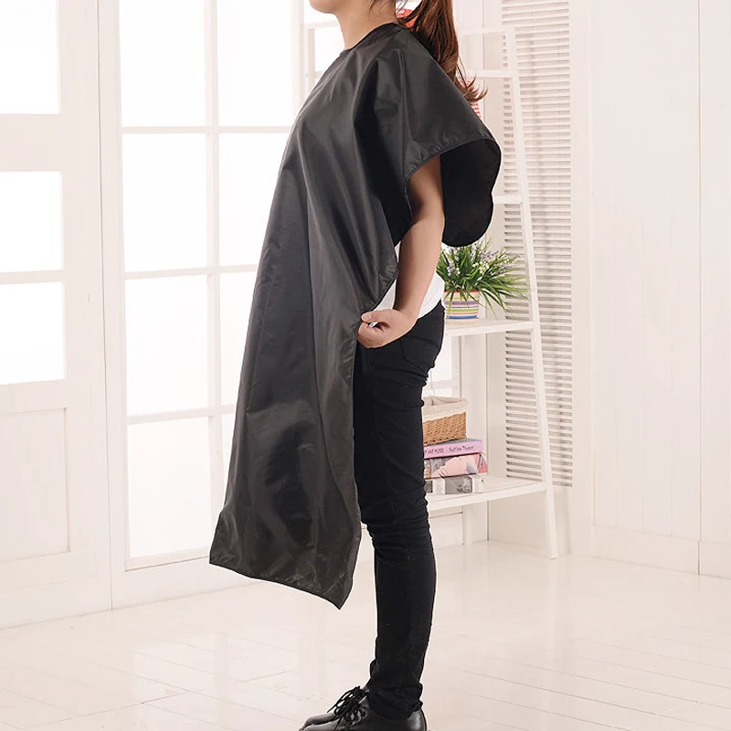 120x78cm Hair Cutting Cape Waterproof Cloth Hair Coloring Apron Adults Hairdress Cape Gown Black Home Barber Accessories