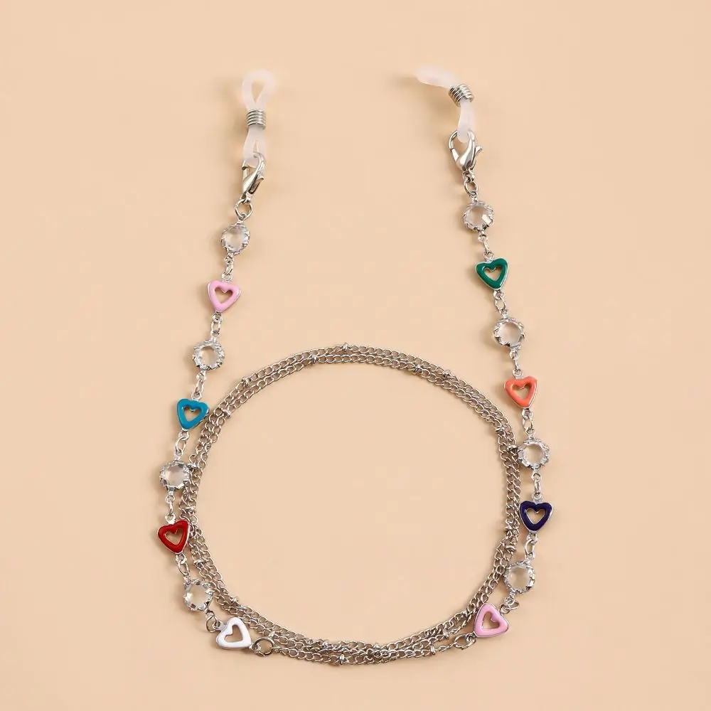 

Metal Chain Metal Glasses Chain Rhinestone Colorful Sunglasses Chains Hanging Neck Crystal Beads Eyeglass Lanyard Women Girls