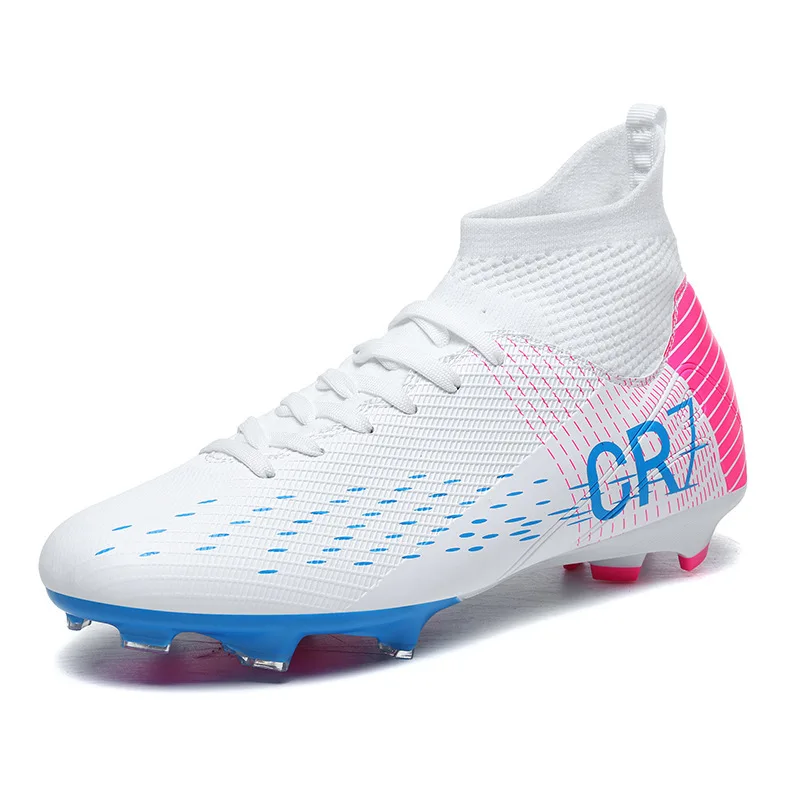 Enhanced Breathable Youth Football Shoes with Color Block Design
