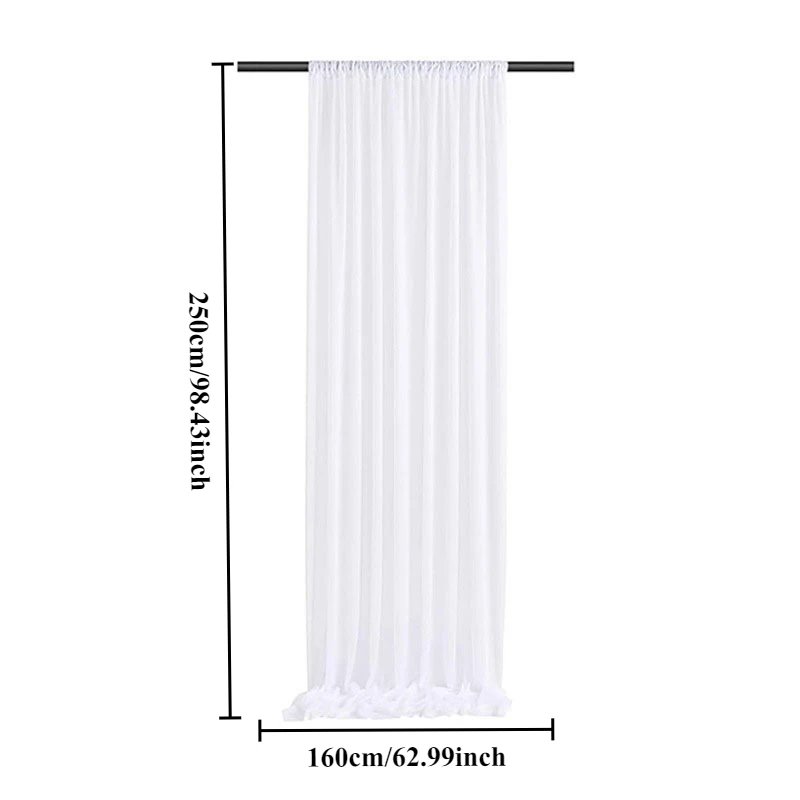 וילונות טול שקופים לבנים מתאימים לסלון, חדר אמבטיה, דלת וחלון לקישוט הבית ורקע לצילום