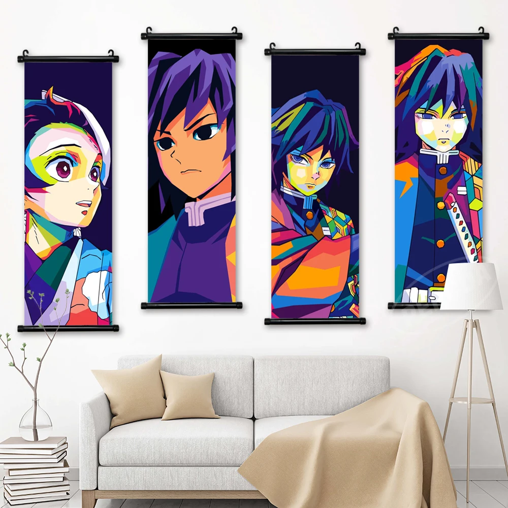 

Print Anime Poster Wall Demon Slayer Artwork Kamado Nezuko Pictures Painting Rengoku Kyoujurou Canvas Hanging Scrolls Home Decor