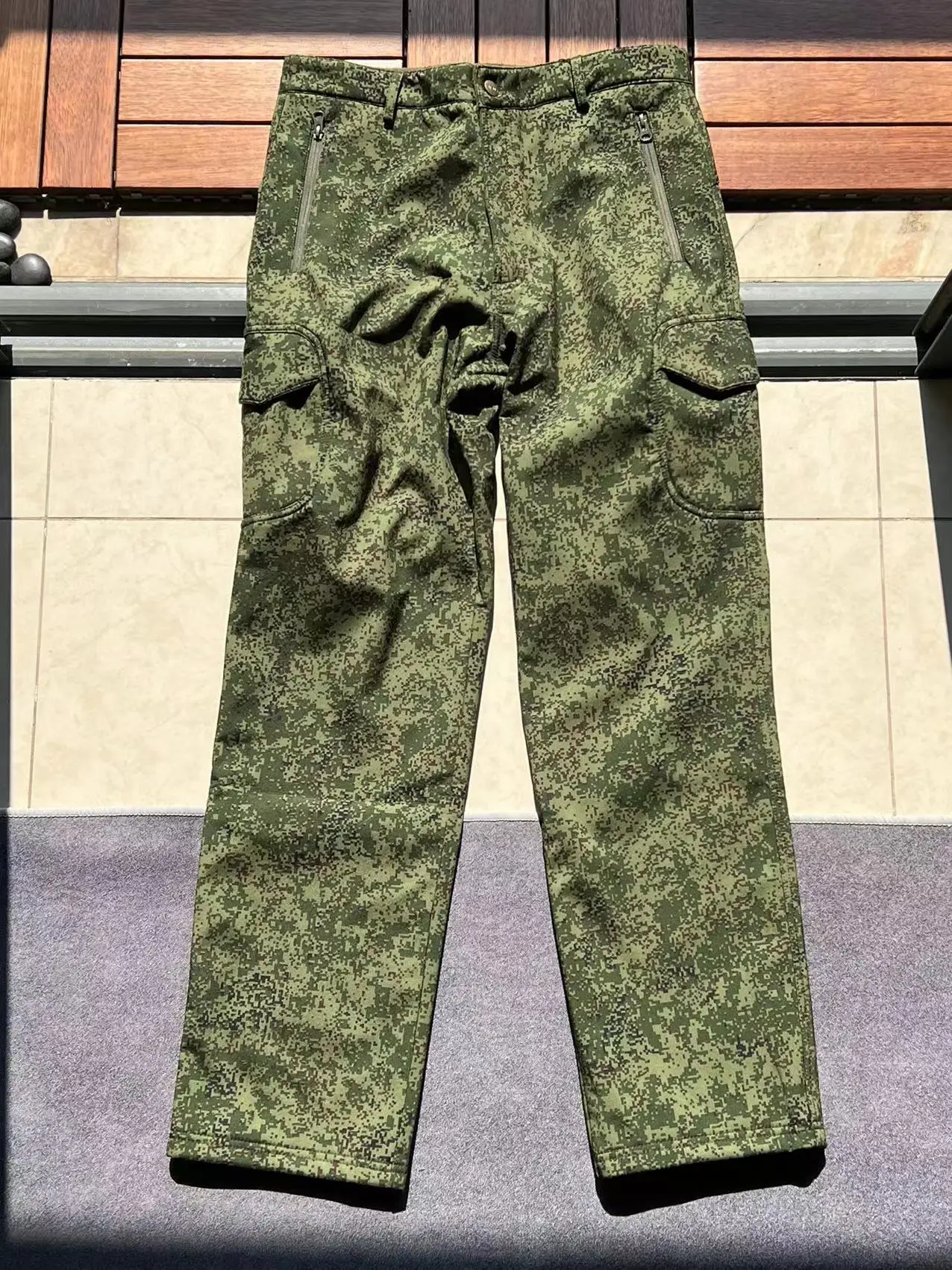 EMR Green Jungle Camouflage Fleece Softshell Hose Herbst Winter Taktische Hose Outdoor Kälteschutz Wärme – Detail 11