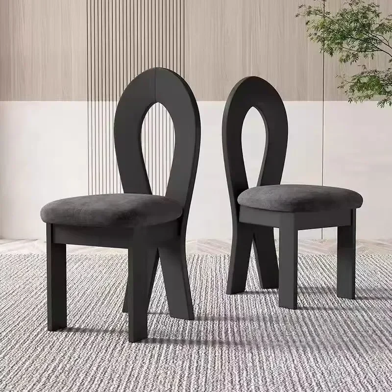 Modern Retro Nordic Light Luxury Medieval Fashion Universal Solid Wood Dining  Mermaid Back Chair Simple Home Living Room Chair