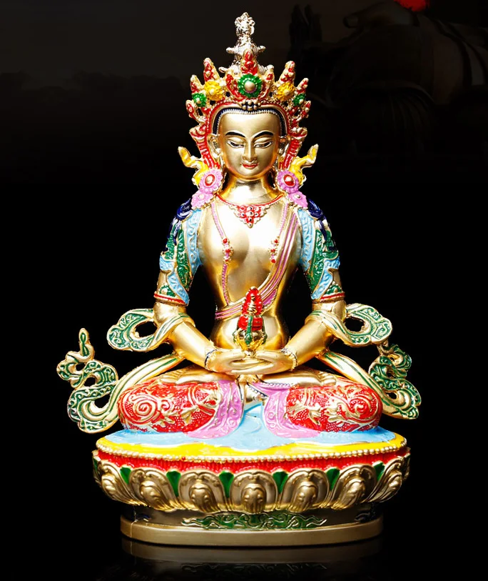 

Special offer HOME patron saint efficacious Protection # Buddhism Buddha gilding Amitabha Amitayus Buddha brass statue