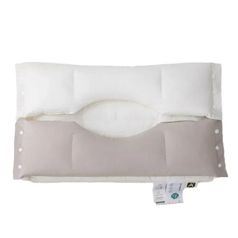 1 Pcs All Cotton Detachable Traction Pillows Multi Use Neck Protection Beauty Pillow Single Core Household Adult Oblong Pillow 6