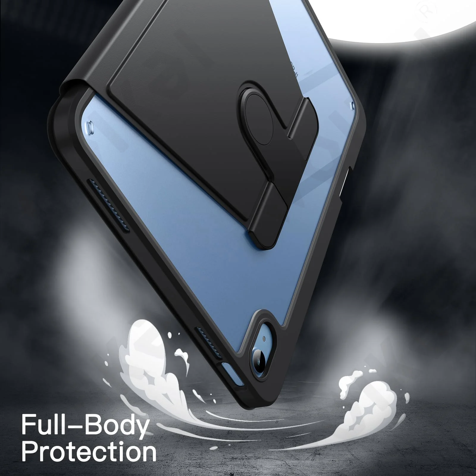 360° Rotating Protective iPad Case with Pen Holder & Auto Wake/Sleep Function