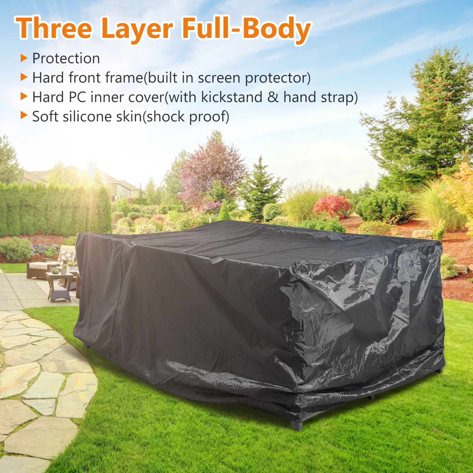 210D Outdoor Furniture Cover Waterproof Terrace Garden Cover Rain And Snow Table Sofa Chair Protective Cover Dust Cover 5