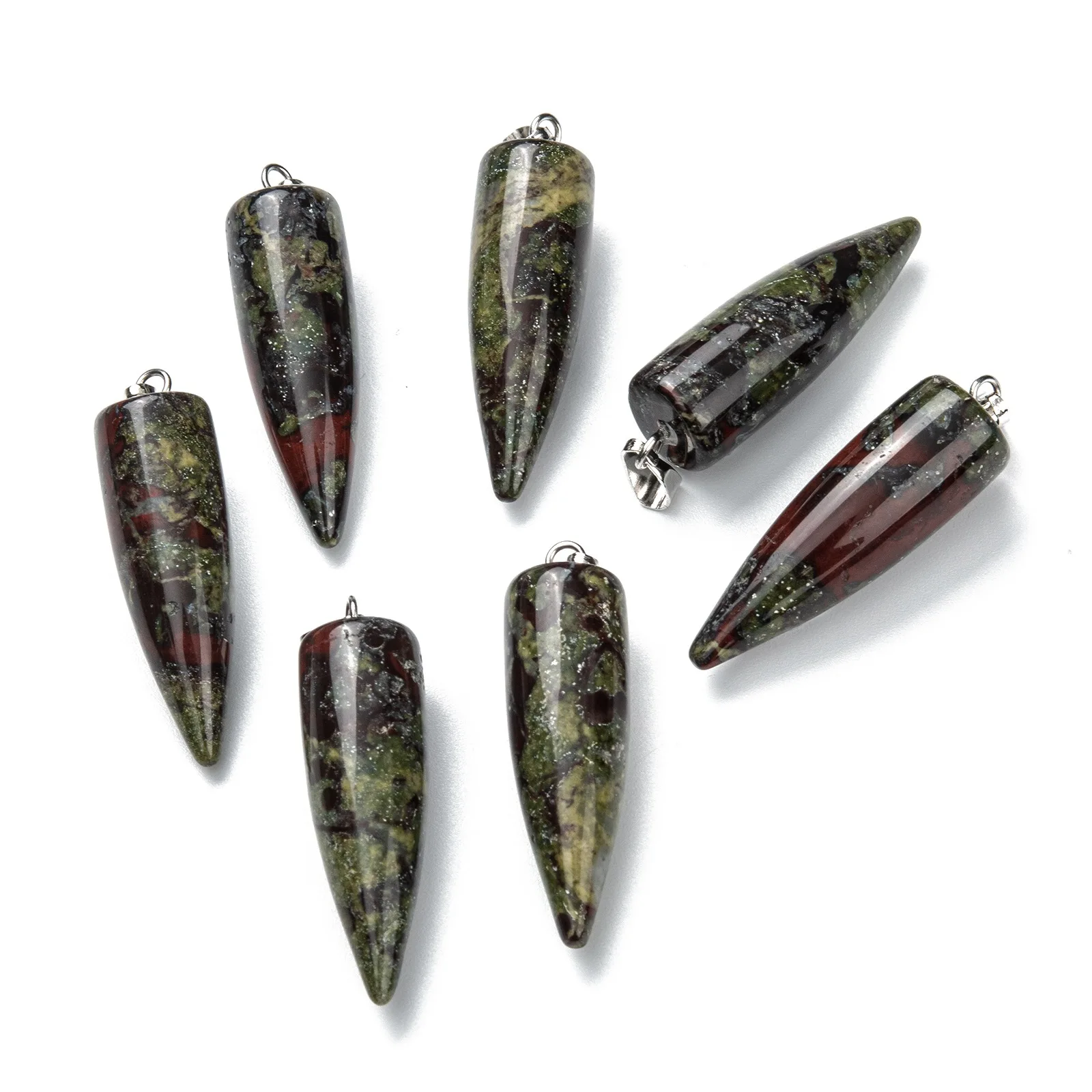10pcs Bullet Shape Chakra Pendant Amethysts Labradorites Rose Quartzs Natural Stone Necklace Pendants Jewelry Accessories