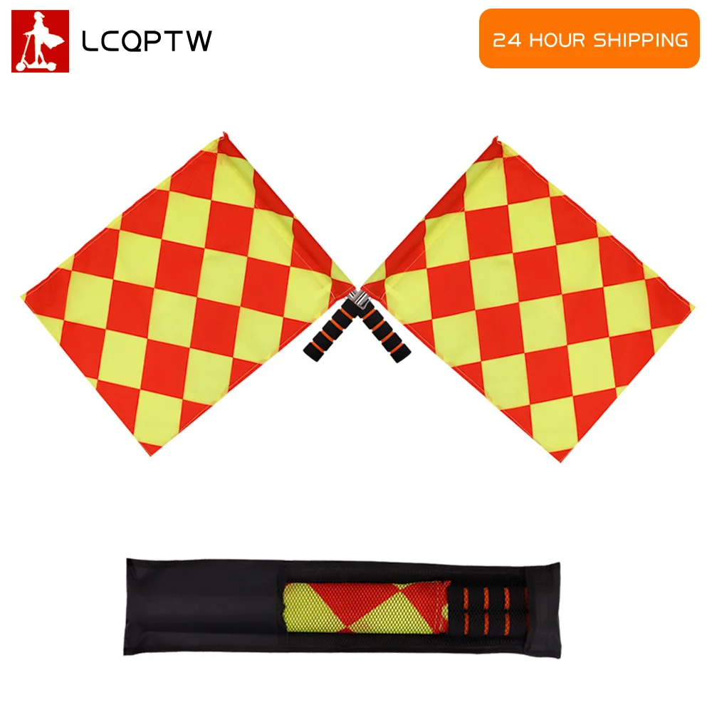 2pcs/set World Soccer Referee Flag Fair Play Sports Match Football Linesman Europe Flags Referee Equipment
