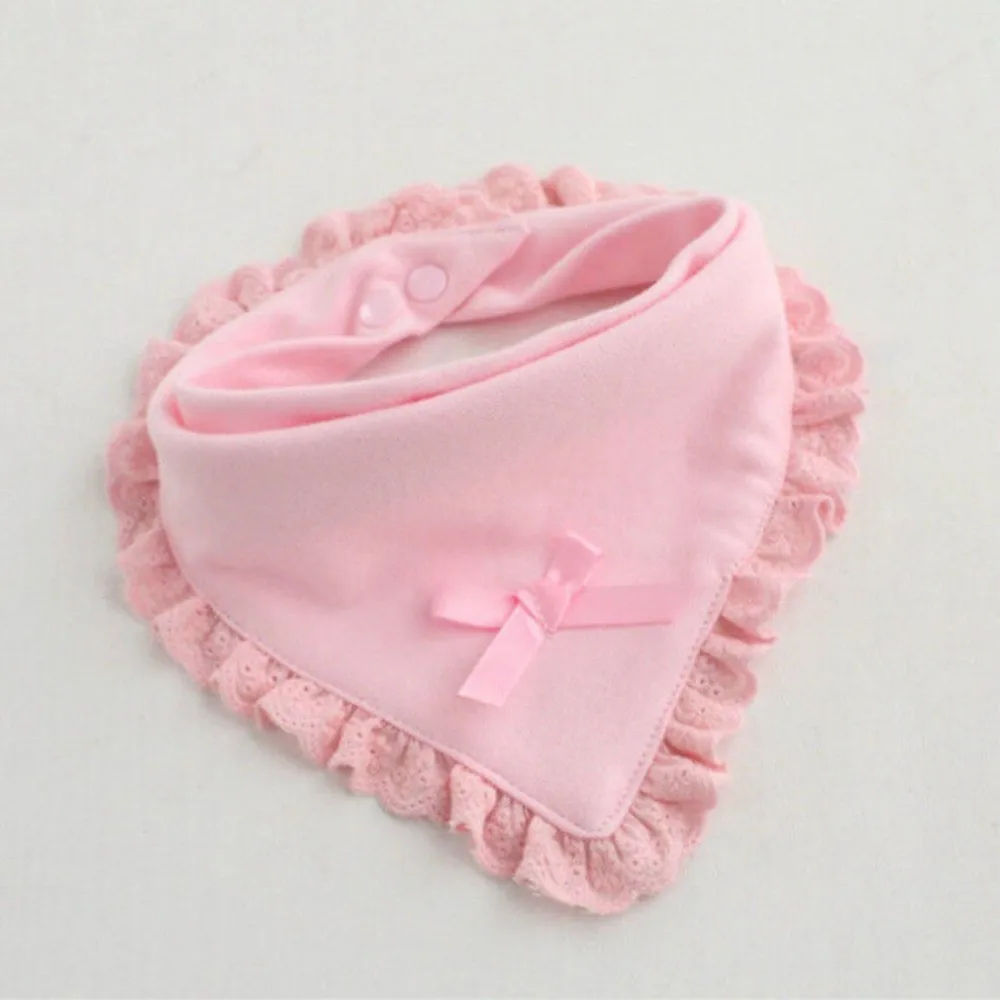 Cotton Newborn Lace Bow Baby Bibs Girls Boys Burp Cloth Infant Bibs Baberos Infant Saliva Towels Toddler Baby Scarf feeding bib