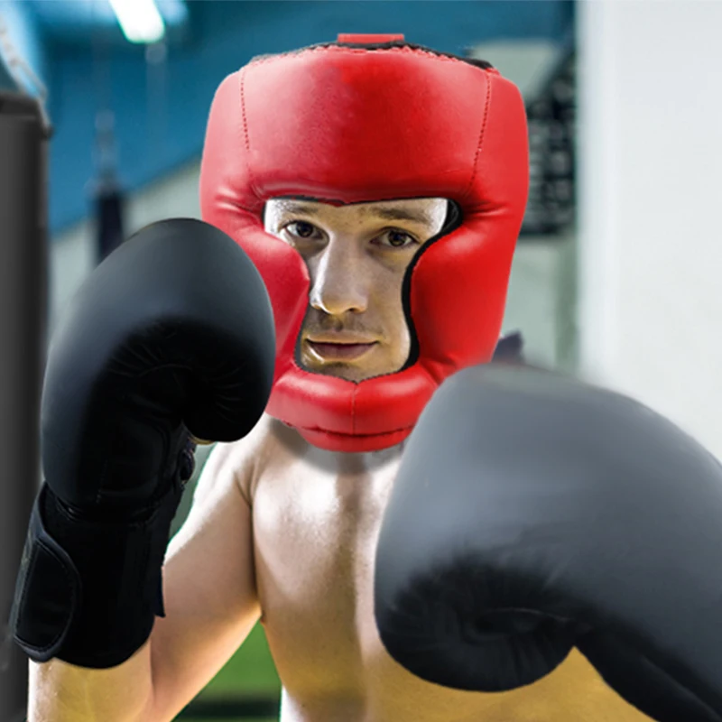 Description Picture 5 of itemBoxing Headgear for Adults PU Karate Muay Thai Guantes De Boxeo Free Fight MMA Sanda Training Boxing Safety Helment