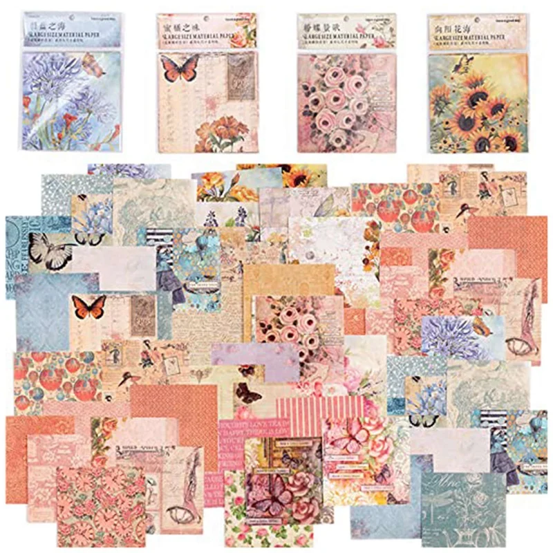 NEW-120 ks deco doklady pro scrapbooking, 5.5x5.5inch vintage ubrousková technika papír brak žurnál zásoby