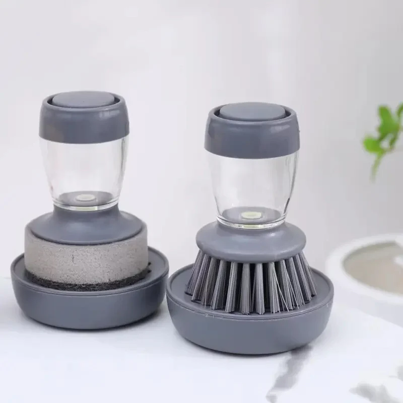 1pc Portable Kitchen Soap Dispensing Dishwashing Tool Brush Easy Use ...