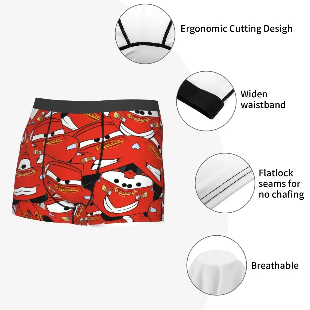 Custom Lightning McQueen Car Collage Boxers Shorts Men's Briefs Underwear Cool Underpants