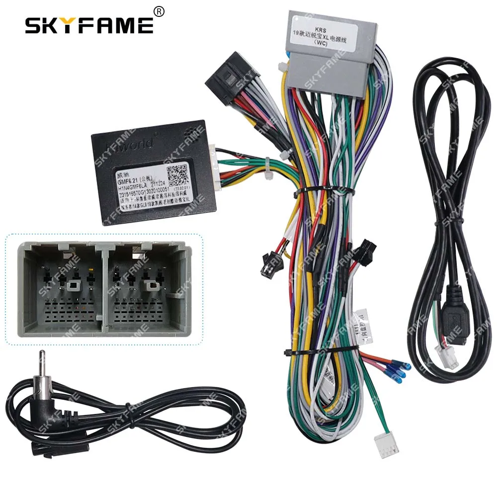 

SKYFAME Car 16pin Wiring Harness Adapter Canbus Box Decoder Android Radio Power Cable For Chevrolet Malibu XL Opel GMF6.21