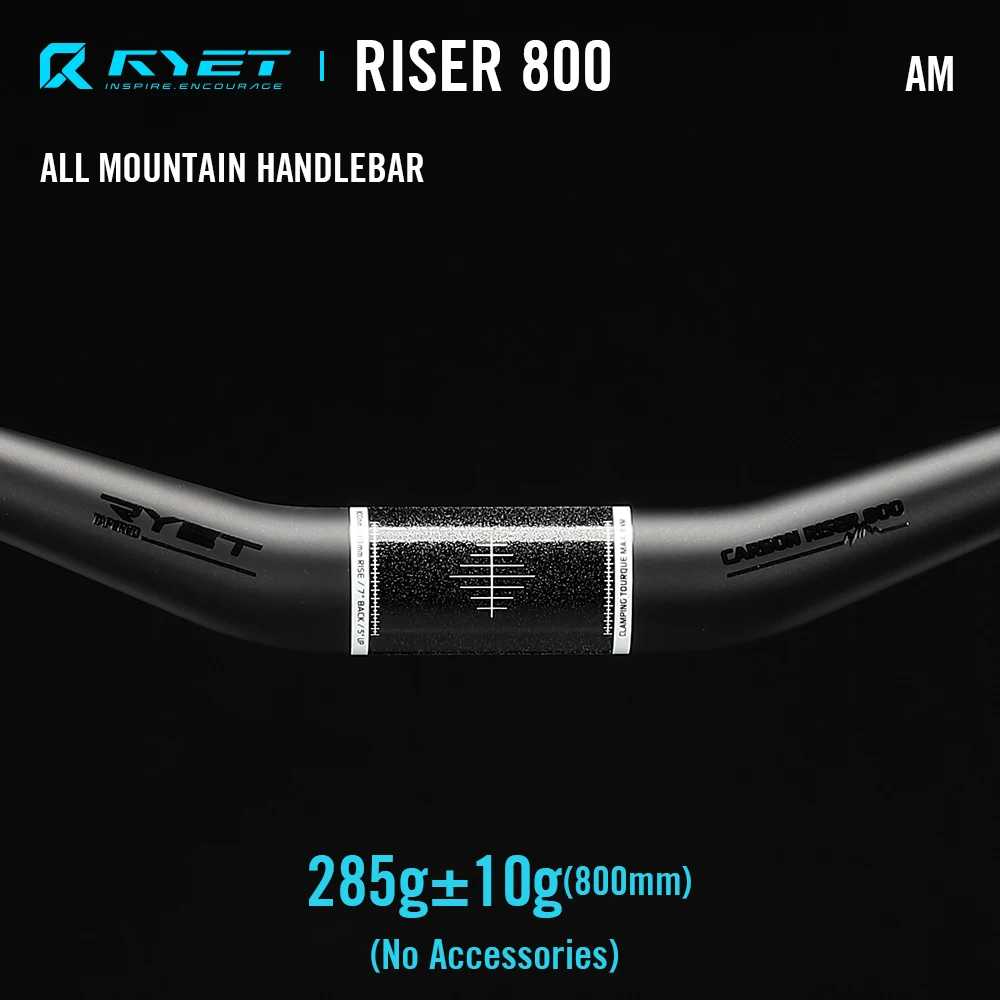 RYET RISER All Carbon Bicycle Handlebar AM 800x35mm MTB All Mountain Bicycle Handlebar Bike Accessories Parts