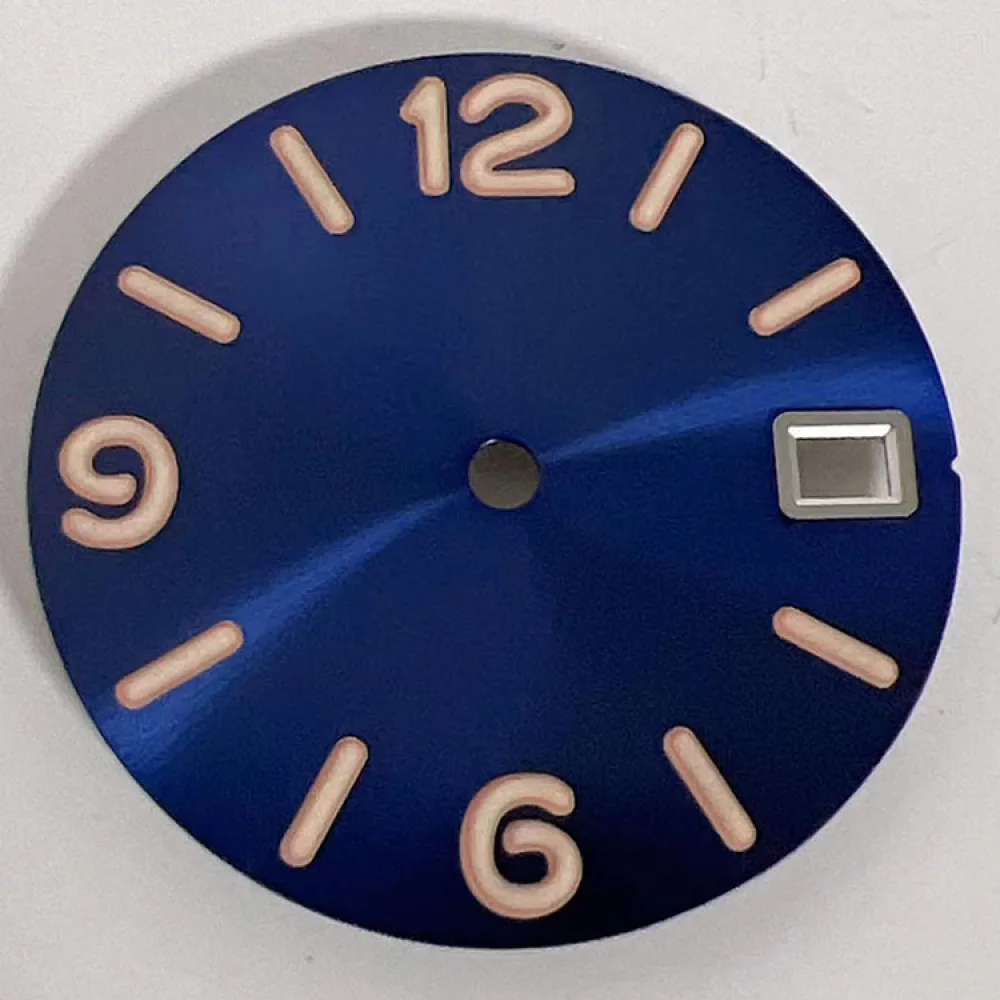 

28.5mm Green Luminous Watch Dial for NH35 NH36 Movement Modified Part Date at 3/3.8/4.2 O'clock Watch Face