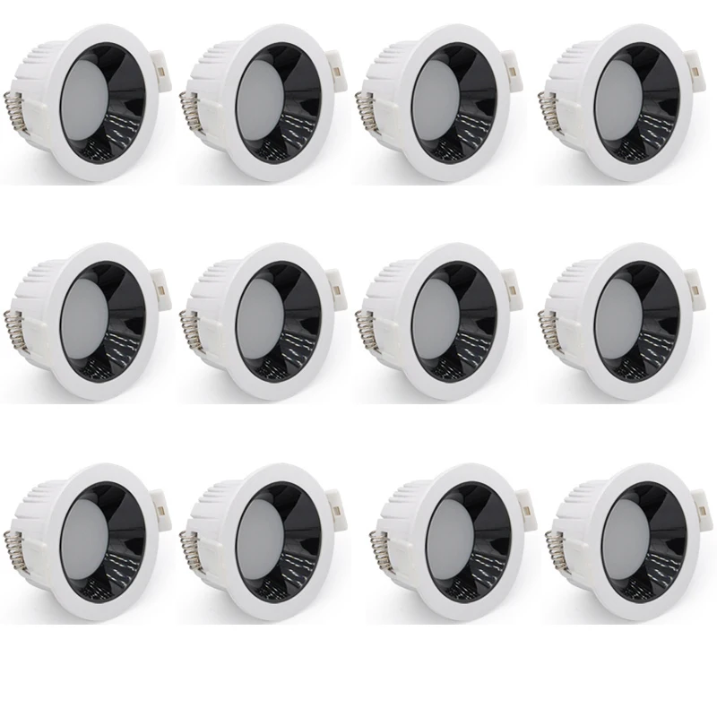 10PCS LED Downlight Recessed Ceiling Lamp 5W 7W Anti-Glare Eye Protection Ceiling Lamp Round Panel Down Lights AC85-265V Ra&ge;90