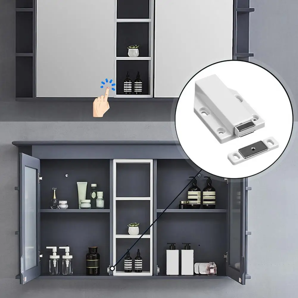 Cabinet Door Push Latch Strong Suction Push To Open ABS Single-headed Magnetic Release Latch for Sideboard