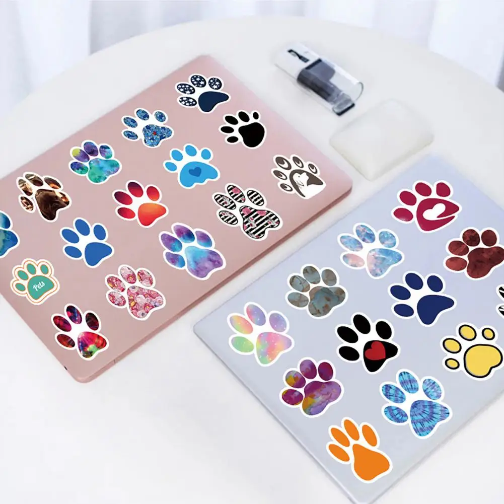 60Pcs Guitar Stickers Delicate Paper Self-Adhesive Puppy Paw Helmet Decals Gift  Helmet Decals  Computer Decals