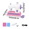 Children Sewing Machine Toy Travel Beginner Sewing Machines Portable Battery Powered Sewing Machine Pretend Play Arts For Kids 6