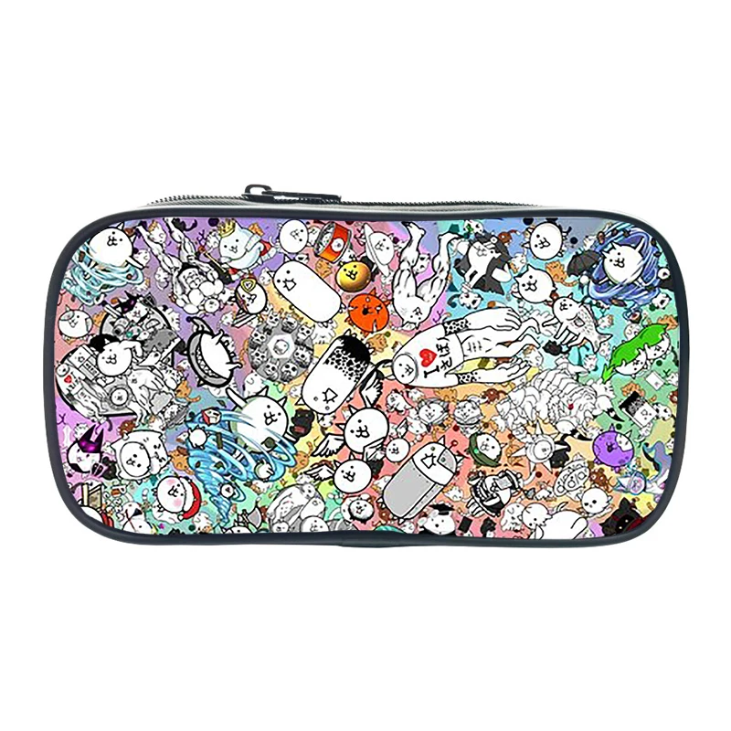 The Battle Cat Game Print Cosmetic Cases Pencil Bag Women Makeup Bags Boys Girls Pencil Box Kids School Supplies Pen Bag Gifts