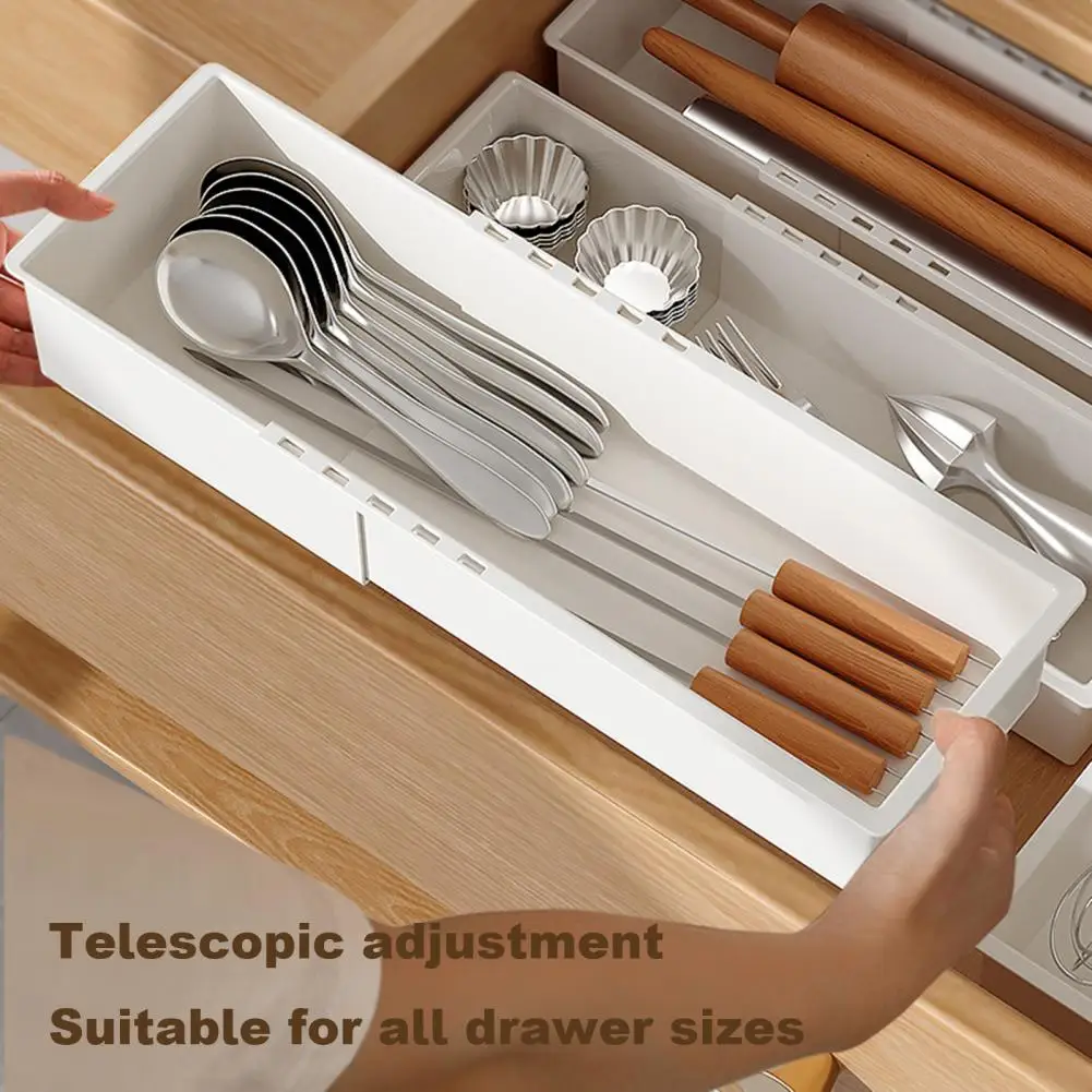 Retractable Drawer Organizer Retractable Drawer Storage Box Kitchen Cutlery Organizer Office Supplies Divider Multifunctional
