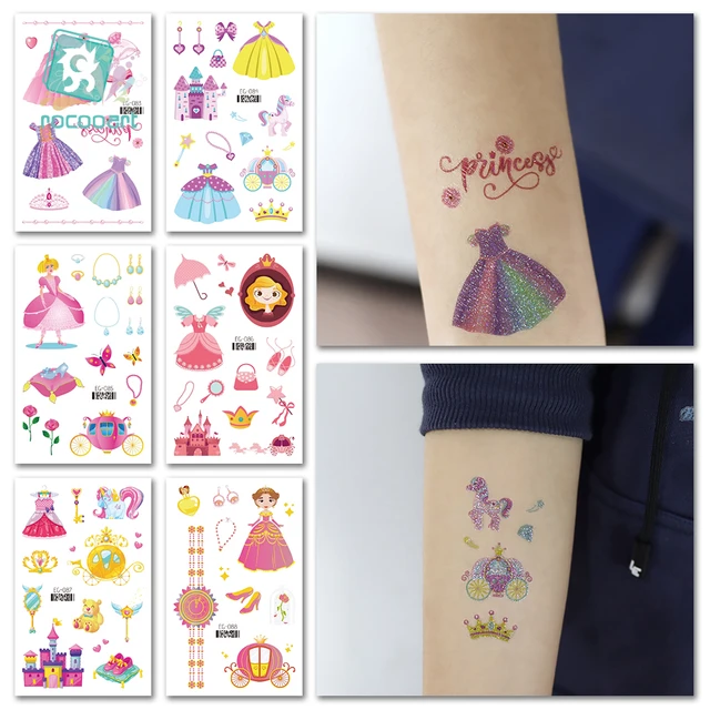 Glitter Princess Kids Costume Tattoo