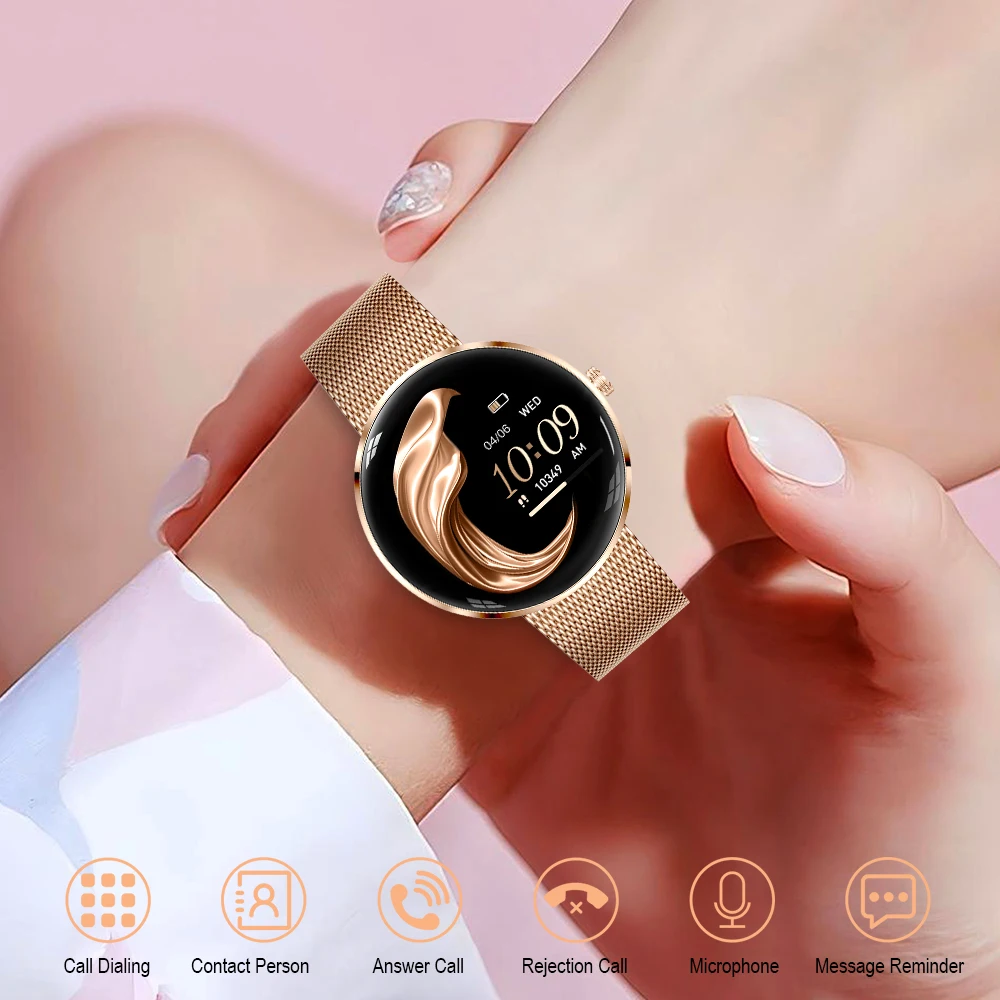 MEVADEN Smartwatch da Donna con Schermo AMOLED da 1,43 Pollici, Ultra-sottile 8,5mm in Acciaio Inossidabile, Orologio Intelligente di Lusso con Monitoraggio della Salute e Funzioni Sportive H33 - immagine 3