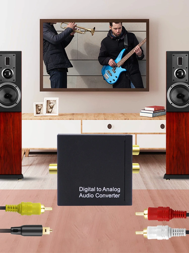 디지털 SPDIF 광-아날로그 L/R RCA 변환기 광-3.5mm 잭 어댑터 광- L/R DAC 디코더