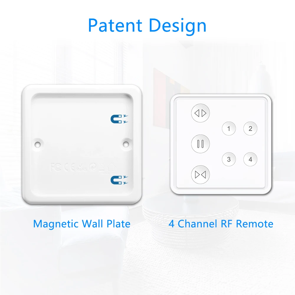 LoraTap RF 868Mhz 1,2,4 Channels Portable and Mountable Remote Control for Curtain Roller Shutter Blinds Switch images - 6