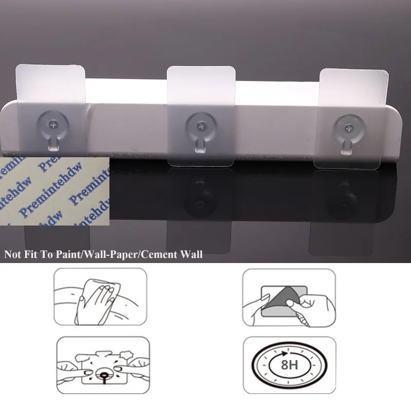 White Black Clear Acrylic Wall Floating Shelves Nail Free Sticker Mounting 1Piece